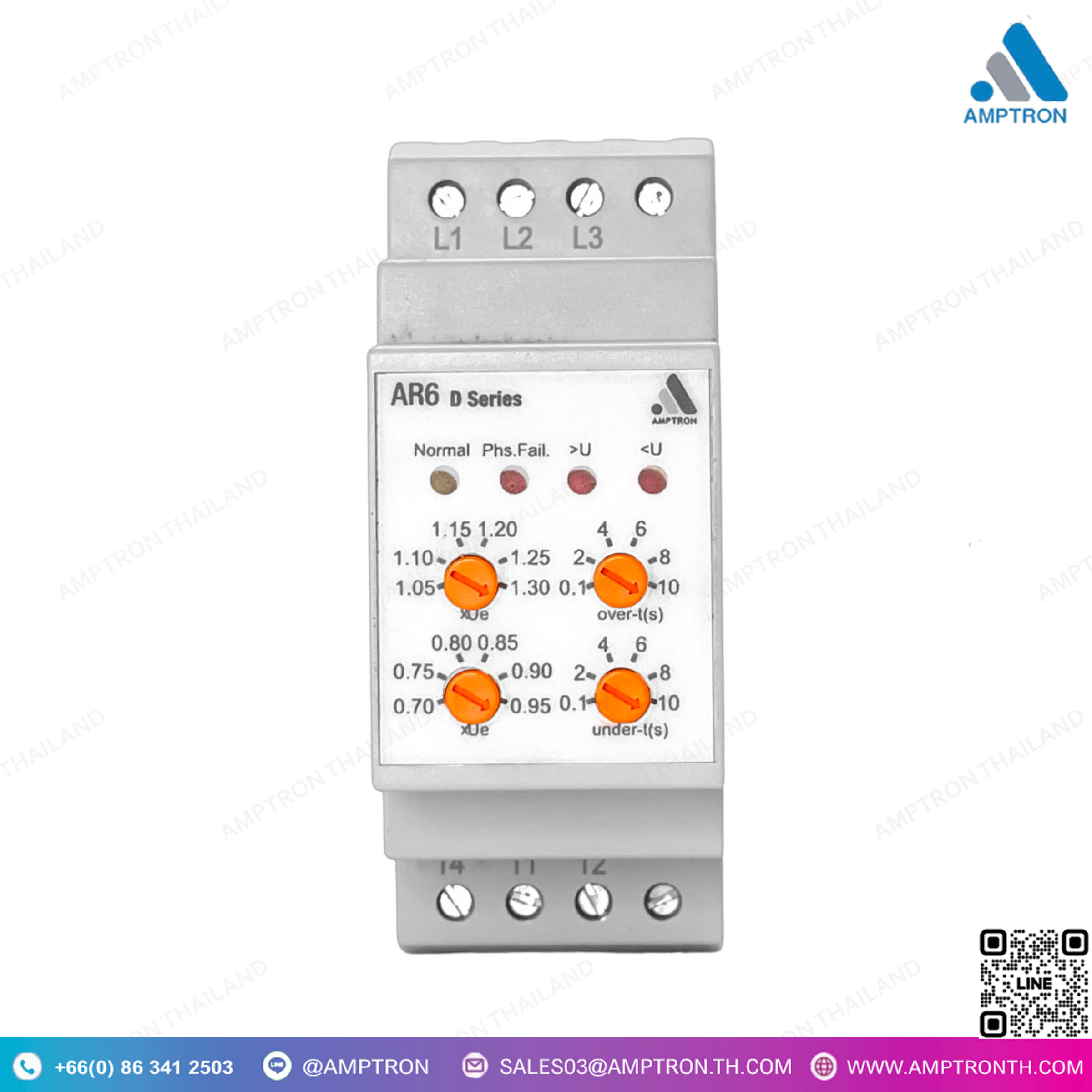 Monitoring Relays AR6 รีเลย์ตรวจจับไฟตก ไฟเกิน D Series