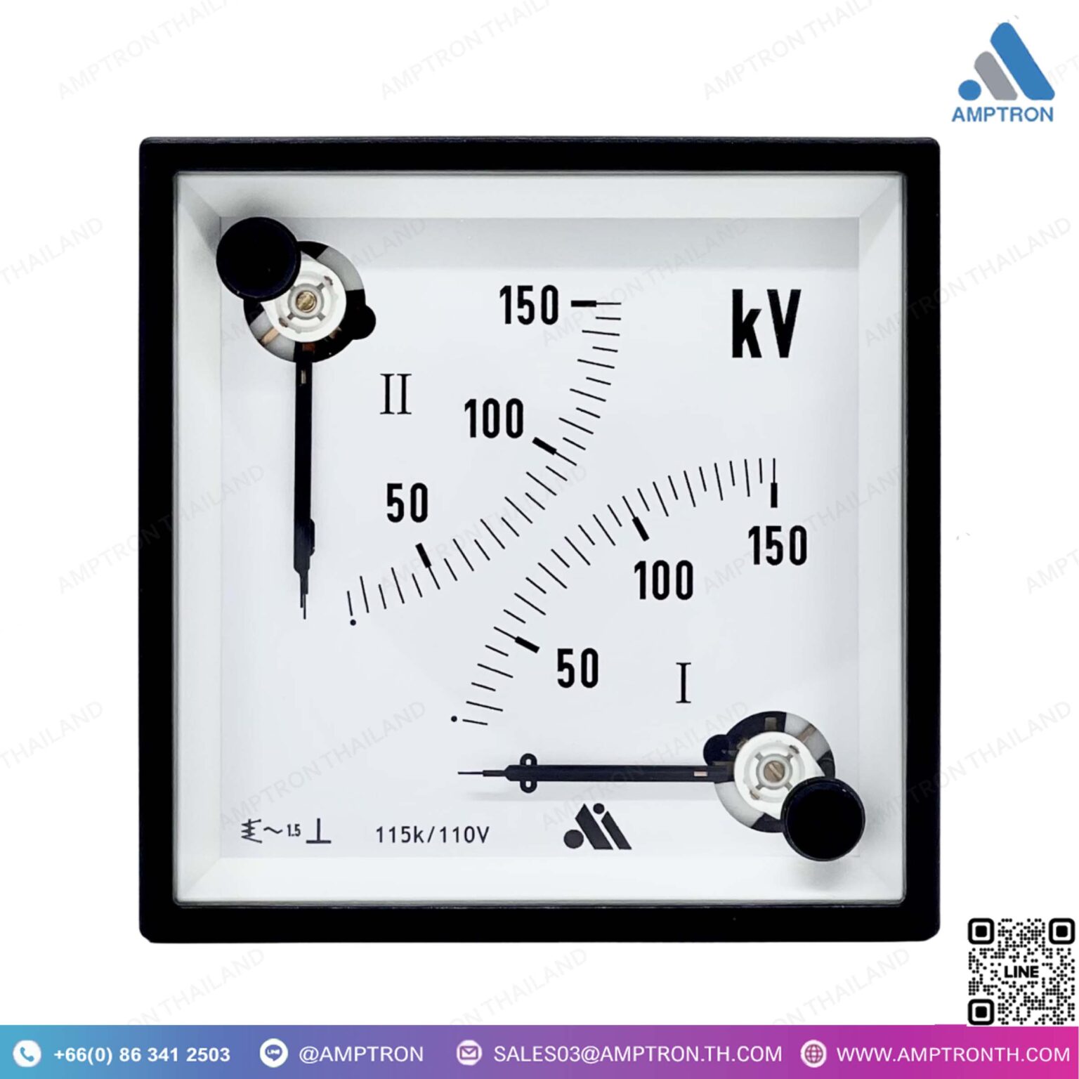 Moving Iron AC Double Volt Meter หน้า