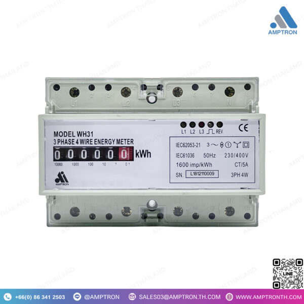 3 Phase Energy Meter WH31 มิเตอร์พลังงาน din rail - Image 2