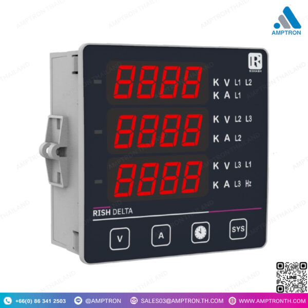 Multifunction Meter Delta VAF ความถี่-รอบหมุนต่อนาที หน้าจอ แอลอีดี