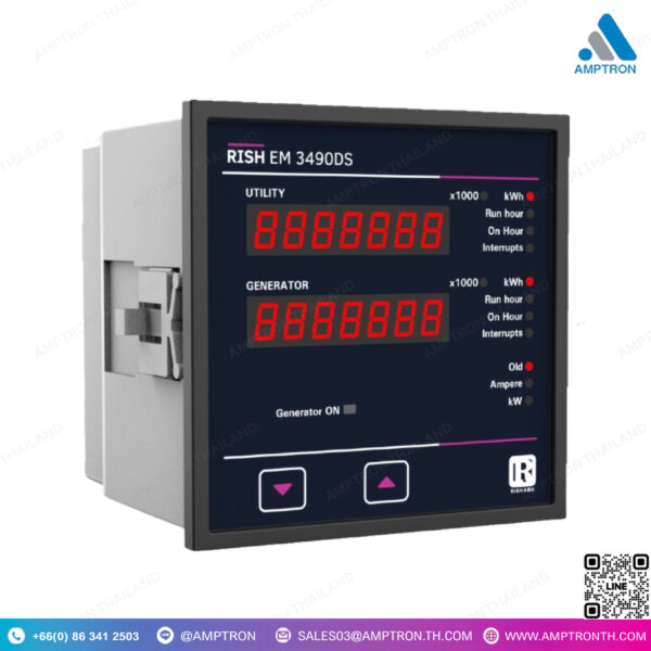 เครื่องวัดพลังงาน Dual Source Energy Meter รุ่น RISH EM 3490 DS