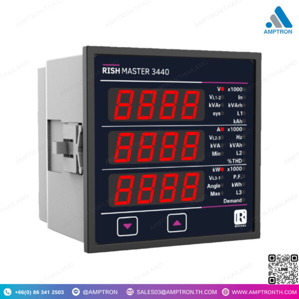 มัลติฟังก์ชั่นมิเตอร์ Multifunction meter LED Rish Master3440